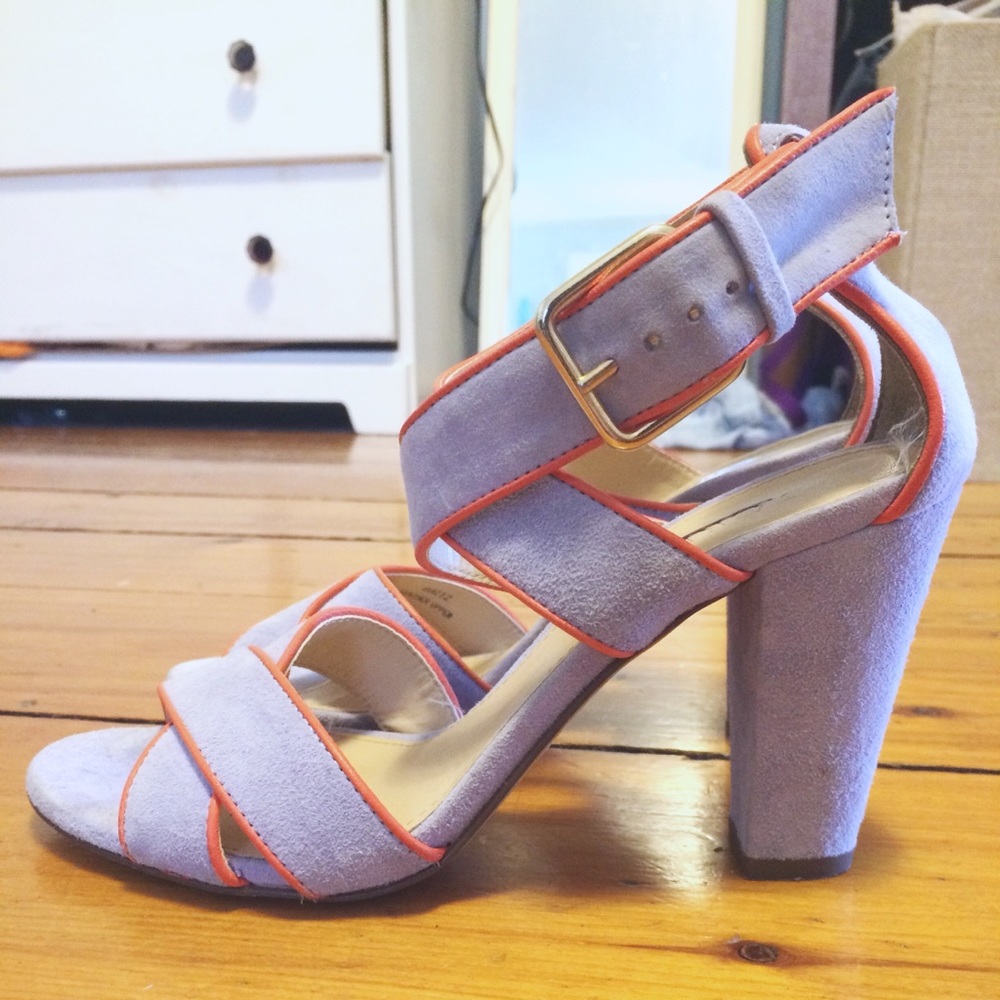 LAST CHANCE J Crew Mari Suede Strappy Block Heels